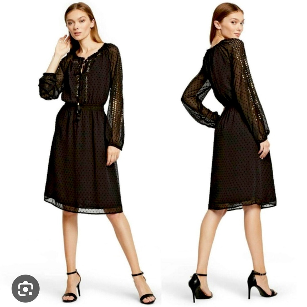 ALTUZARRA for Target Black Swiss Dot Chiffon Dress *BRAND NEW*